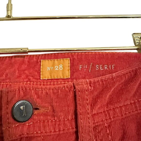 Pilcro and The Letterpress Fit/Serif Corduroy Pant Women's 28 Rust Orange Casual - Picture 4 of 7
